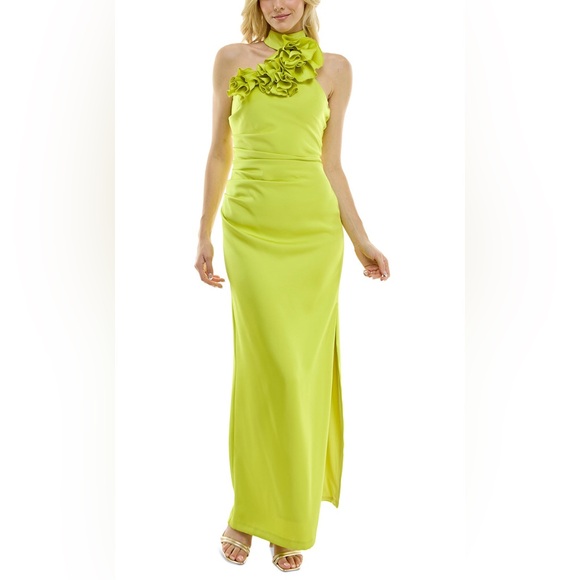 Taylor floral trim halter gown size 14 NWT
